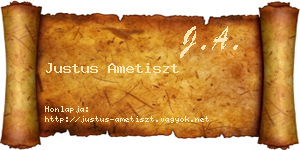 Justus Ametiszt névjegykártya